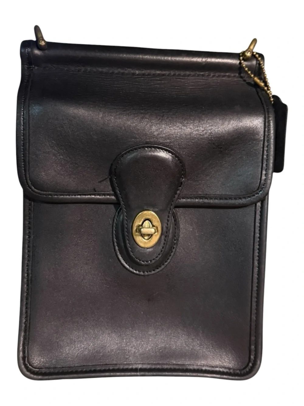 Vintage Coach Murphy Black Leather Crossbody Bag. Style No. 9930. Made in USA - Picture 3 of 16